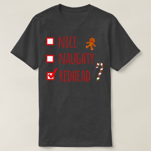 T-shirt Gingerbeard Nice Naughty Redhead (Design devant)