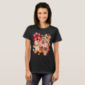 T-shirt Gingerbread Christmas Bow Christmas House Retro Co (Devant entier)