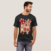 T-shirt Gingerbread Christmas Bow Christmas House Retro Co (Devant entier)