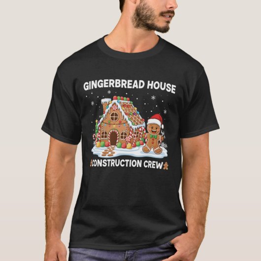 T-shirt Gingerbread House Construction Crew Cookies Baking (Devant)