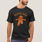 T-shirt Gingerbread Man Cookte mignon Bite Me Dit Christ (Devant)