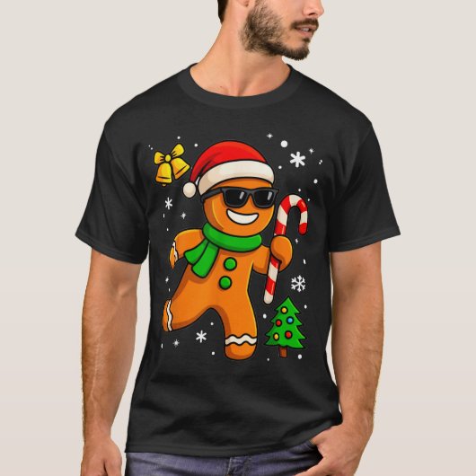 T-shirt Gingerbread Man Funny Christmas Cookie Costume Bak (Devant)