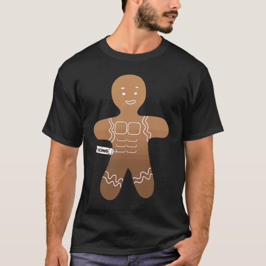 T-shirt Gingerbread Man Icing Fitness Workout Ugly Christm (Devant)