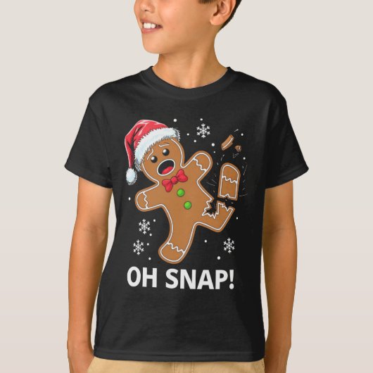 T-shirt Gingerbread Man Oh Snap Christmas Funny Cookie (Devant)