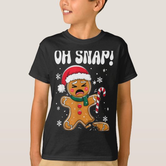 T-shirt Gingerbread Man Oh Snap Christmas Funny Cookie Bak (Devant)