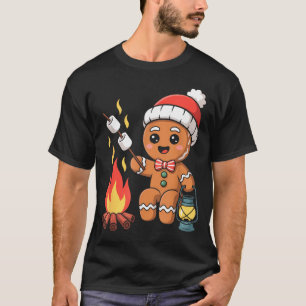 T-shirt Gingerbread Marshmallow Roaster Noël Camng