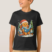 T-shirt Gingerbread Reading Book Lovers Christmas Bookworm (Devant)