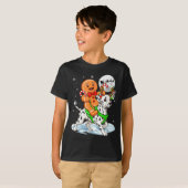 T-shirt Gingerbread Ridding Dalmatian Reindeer Christmas B (Devant entier)