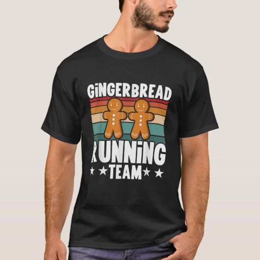 T-shirt Gingerbread Running Team Candy Cane Cookie Gingerb (Devant)