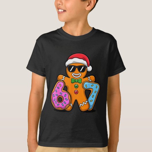 T-shirt Gingerbread Six Seven 67 Ice Cream Drip Christmas (Devant)