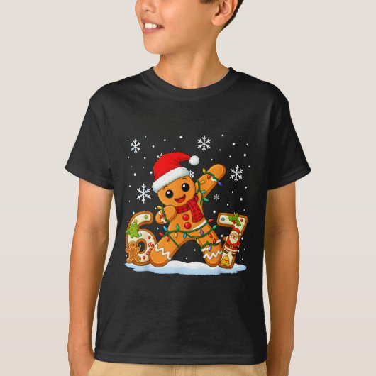 T-shirt Gingerbread Six Seven 67 Meme 6 7 Funny Christmas  (Devant)