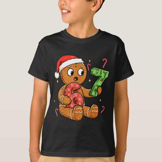 T-shirt Gingerbread Six Seven 67 Meme 6 7 Funny Christmas  (Devant)