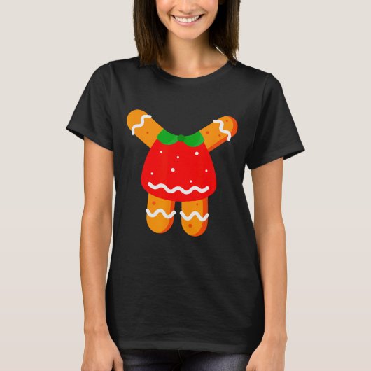T-shirt Gingerbread Women Girls Body Costume Halloween Or (Devant)