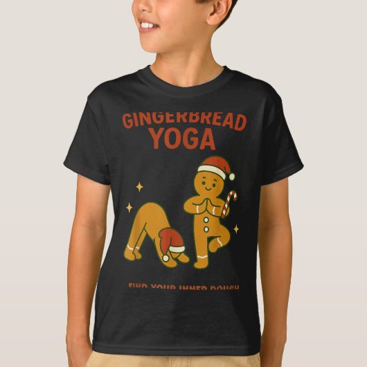 T-shirt Gingerbread Yoga – Fun Holiday “find Your Inner Do (Devant)