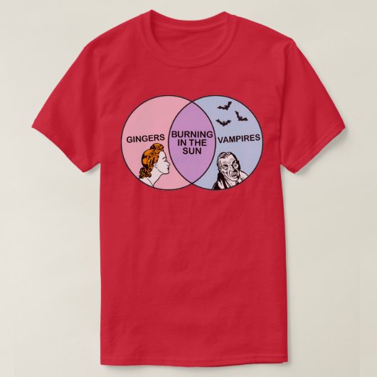 T-shirt Gingers de diagramme de VennVampires (Design devant)