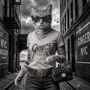 T-shirt Ginger's NYC Mouseteria Classique Femme Col V Tee