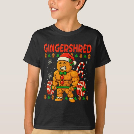 T-shirt Gingershred Gingerbread Christmas Workout Gym Ging (Devant)