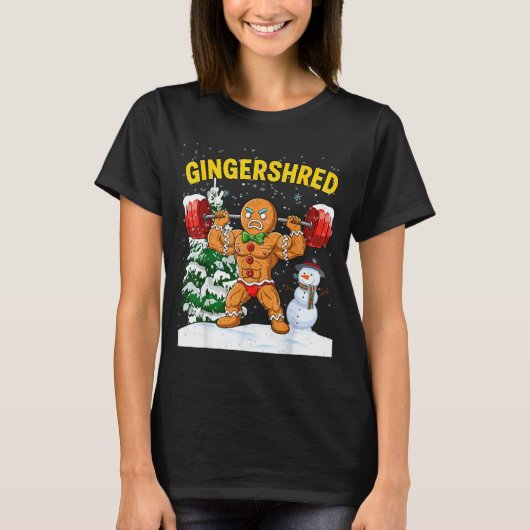 T-shirt Gingershred Gingerbread Man Bodybuilding Christmas (Devant)