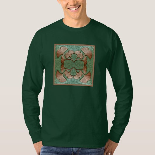 T-shirt Gingko Gingko à manches longues et vertes  (Devant)