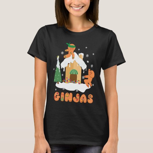T-shirt Ginja Ninja Christmas  Ginjas Gingerbread Ninjas F (Devant)