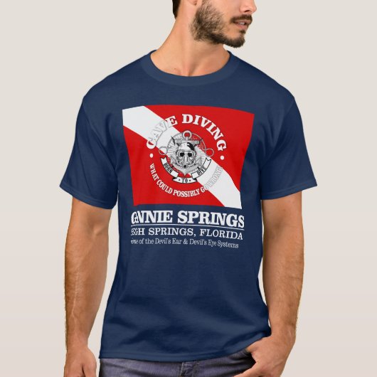 T-shirt Ginnie Springs (les meilleures grottes) (Devant)