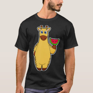 T-shirt Girafe à Manger avec de la pastèque