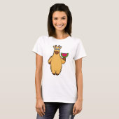 T-shirt Girafe à Manger avec de la pastèque (Devant entier)
