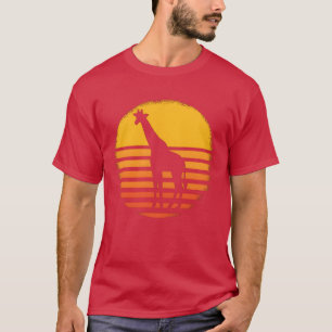 T-shirt girafe animal africain safari girafes rétro
