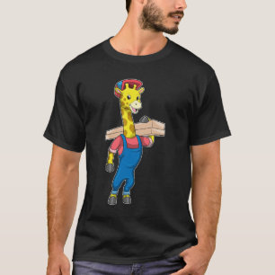 T-shirt Girafe as Carpenter with Wood