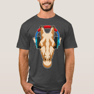 T-shirt Girafe at Music with Headphone
