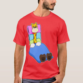 T-shirt Girafe au coucher avec Coussin de couverture