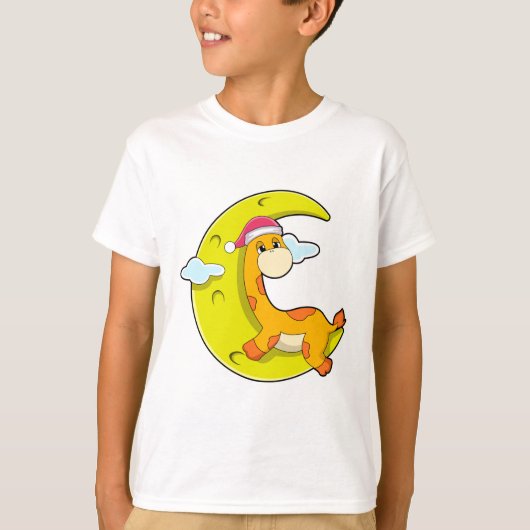T-shirt Girafe au coucher de la lune (Devant)