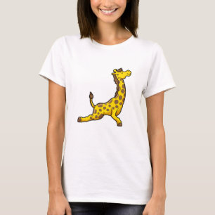 T-shirt Girafe au Yoga Exercices d'étirement Legs & Cou