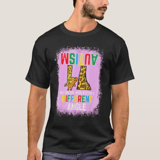 T-shirt Girafe Autism Seeing World Different Angle Aware (Devant)