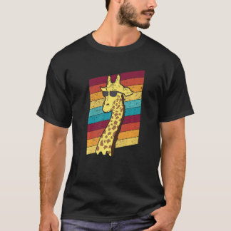 T-shirt Girafe Avec Arrière - plan Rétro D'Afrique