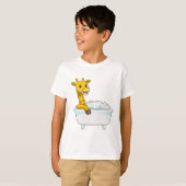 T-shirt Girafe avec baignoire avec mousse (Devant entier)
