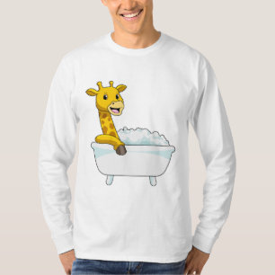 T-shirt Girafe avec baignoire avec mousse