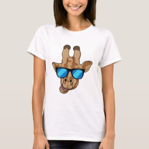 T-shirt Girafe avec lunettes de soleil