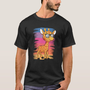 T-shirt Girafe avec lunettes de soleil Cute Animal pour Ho
