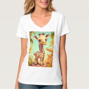 T-shirt Girafe Bébé Mignon Tropical Dessin Animé-37560