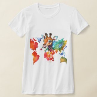 T-shirt girafe colorée