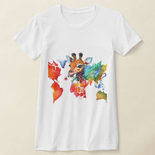T-shirt girafe colorée (Poser)