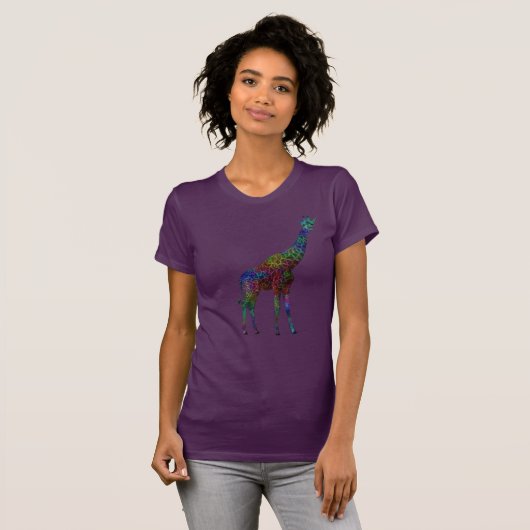T-shirt Girafe colorée (Devant entier)