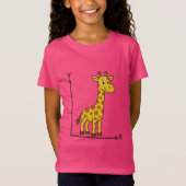 T-Shirt Girafe de dessin mignonne sur l'axe X-Y math (Devant)