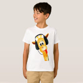 T-shirt girafe drôle avec casque (Devant entier)