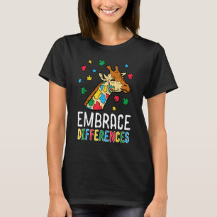 T-shirt Girafe Embrasser les Différences Puzzle Sensibilis