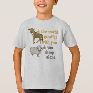 T-shirt Girafe et moutons animaux drôles de calembour