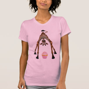 T-shirt Girafe et petit gâteau mignons drôles