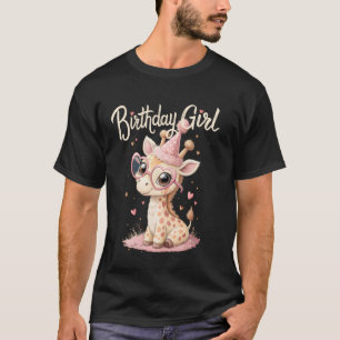 T-shirt Girafe Fille D'anniversaire Mignonne Équipe D'anim