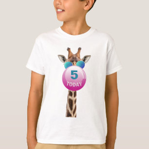 T-shirt Girafe fraîche et Bubblegum de coutume